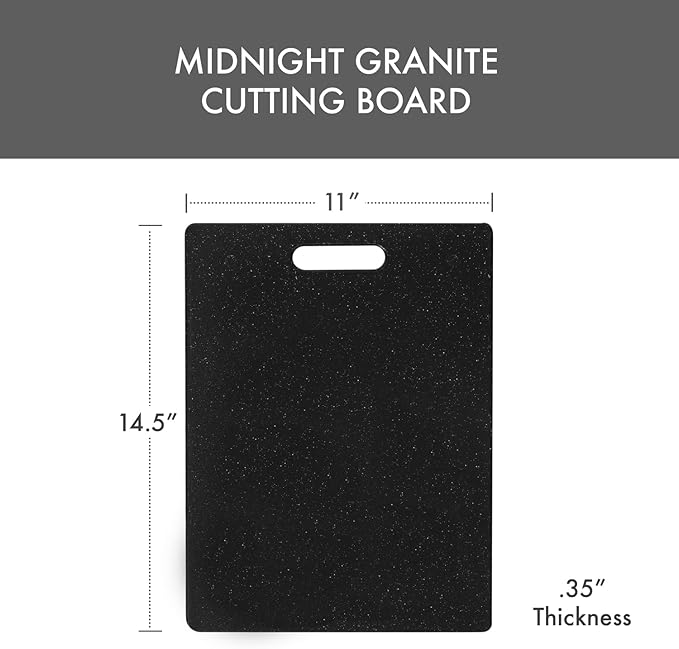 Dexas Superboard Cutting Board with Handle 11 x 14.5 inch Midnight Granite, Kitchen Prep Board, Dishwasher Safe, Non-Porous Poly Surface, Made in USA