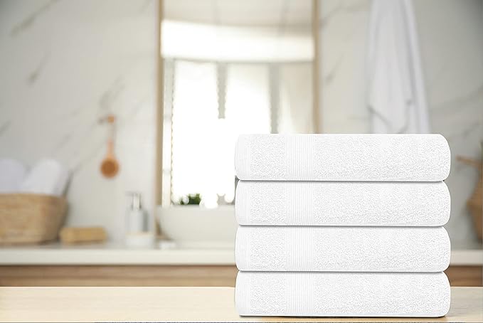 Premium Hand Towels Pack of 6 (16" x 30”) 100% Combed Ring Spun Cotton | Highly Absorbent Hand Towels Set | Ultra Soft for Home, Gym & Spa (White)