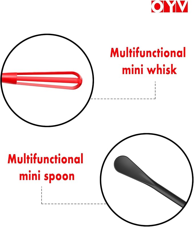 OYV Timeless Kitchen Colors Mini Whisk Set, 8.5 in Mini Whisks for Cooking, 3 Pieces Small Wisk For Whisking, Beating, Blending Ingredients, Mixing Sauces, BPA Free Tiny Whisk