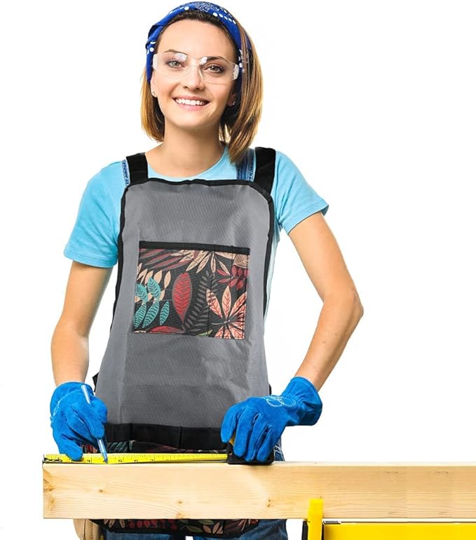 Laelr Garden Apron Oxford Cloth Work Apron With Pockets Adjustable Heavy Duty Tool Apron for Men & Women