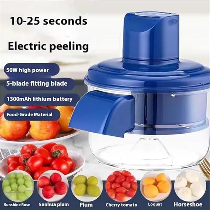 Electric peeler fruits and vegetables, electric grape peeling machine, peeler skin remover tool for small fruits, with USB wireless charging, a good helper for home kitchens.