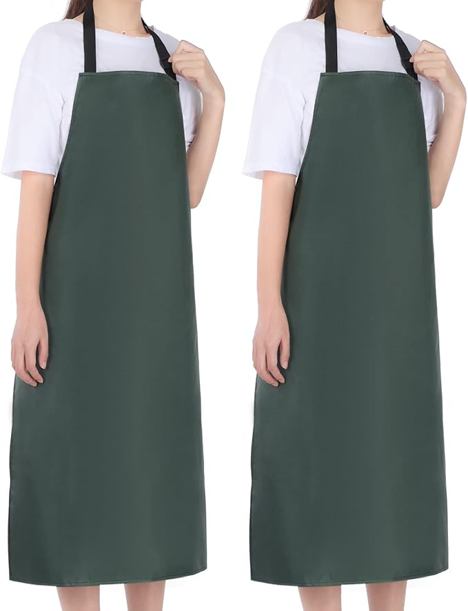 Gotega Waterproof Rubber Vinyl Apron Adjustable Dishwasher Apron - Apron for Women Men Heavy Duty Work Apron