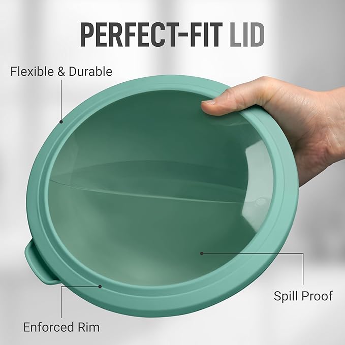 Zulay Kitchen 12 Piece Plastic Mixing Bowls with Lids Set - Colorful Mixing Bowl Set for Kitchen - Nesting Bowls with Lids Set - Microwave and Freezer Safe (Turquoise Ombre)