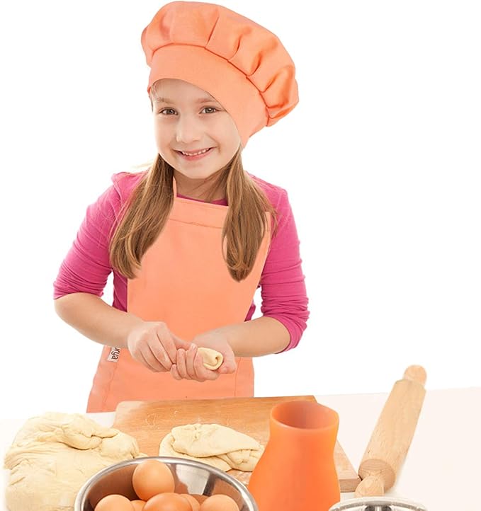 Adjustable Apron and Chef Hat Set for Cooking and Baking