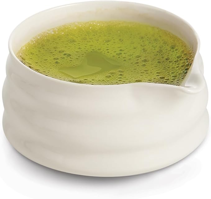 Helen’s Asian Kitchen Matcha Tea Bowl with Spout, Porcelain, 24-Ounce Capacity