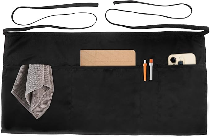 Xeoxarel Aprons with 4 Pockets (Available in 3 Pack / 7 Pack) 23.5'' X 11.5''