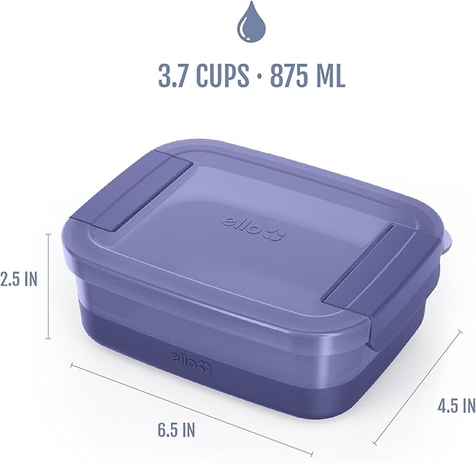 Ello Plastic 3.7 Cup Meal Prep Set 10 Pc, 5 Pack Set - BPA Free Plastic Food Storage Container with Silicone Boot and Airtight Plastic Lids, Dishwasher, Microwave, and Freezer Safe, Everest