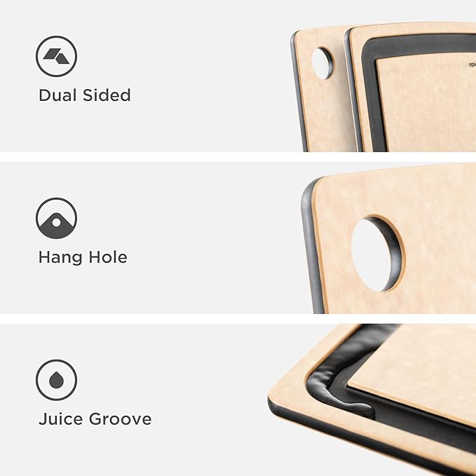 Epicurean Gourmet Series Cutting Board with Juice Groove, 19.5-Inch by 15-Inch, Natural/Slate