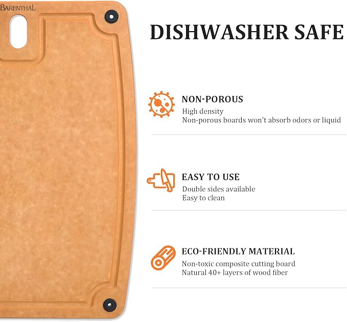 Large Cutting Boards for Kitchen Dishwasher - XL Cutting Board Set Double-Sided with Non-Slip Feet and Juice Groove Composite Chopping Board Knife Friendly Cut Meat, Fruit,Vegetable