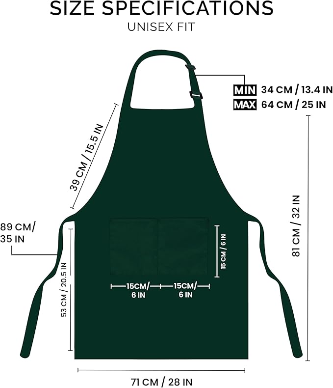 Utopia Kitchen 2 Pack Bib Apron, Adjustable with 2 Pockets, Water and Oil Resistant, Cooking Kitchen Chef Apron for Women Men