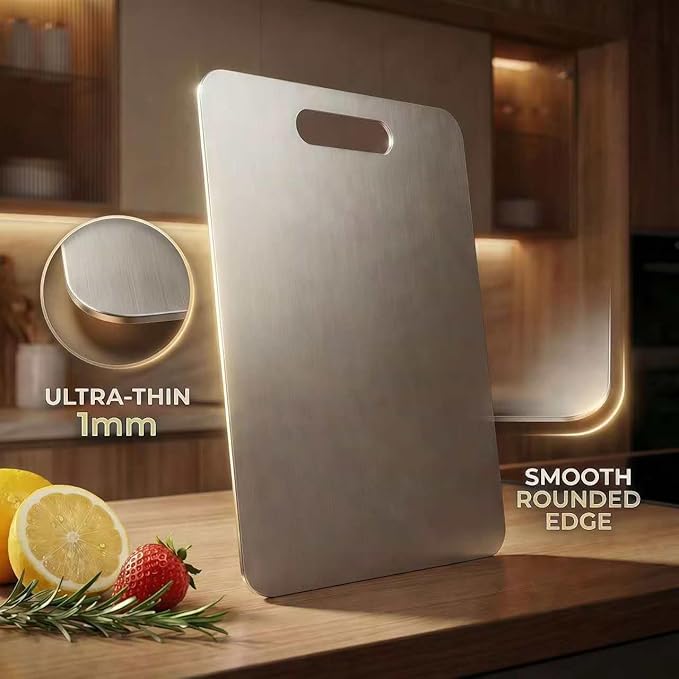 Stainless Steel Cutting Boards for Kitchen, 3 PCS Non Toxic Metal Chopping Board Set, Dishwasher Safe & Warp Proof (15.3"x11", 13.4"x9", 11.8"x7.9" Inch)