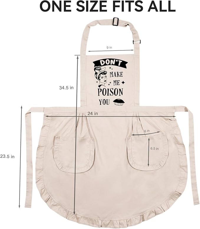 Fairy's Gift Funny Cooking Aprons for Women with Pockets, Sarcastic Womens Aprons for Kitchen Cooking Humor - Fun Mothers Day, Birthday, Cute Baking Gifts for Mom, Wife, Baker, Chef, Retro Housewife