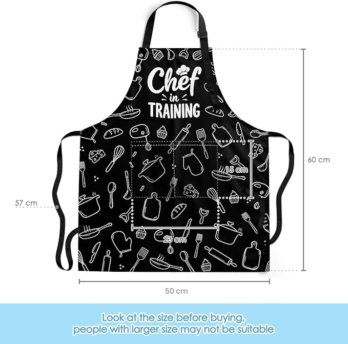 SANDJEST Kids Apron with Chefs Hat Set, Kitchen Apron Gifts
