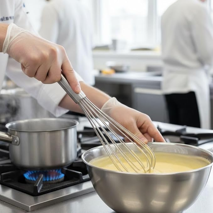 Soro Essentials- 14" Stainless Steel French Whip Whisk with Thick Rigid Wire- Wire Whisk Kitchen Whisk Balloon for Whisking Cooking Beating Blending Stirring Ingredients Mixing Sauces Baking Tools