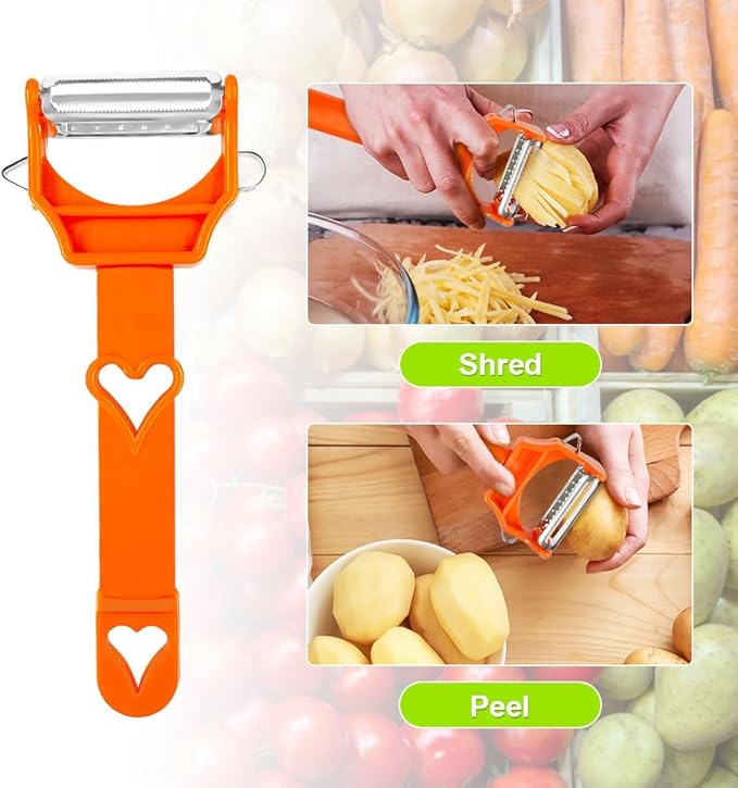 Multifunctional Kitchenware Set, 3-in-1 Peeler Multifunctional Single Blade Peeler, Lemon Squeezer Potato Peeler, Multi Cutter and Julienne Set with Grating Plate Great for Fruit and Vegetable