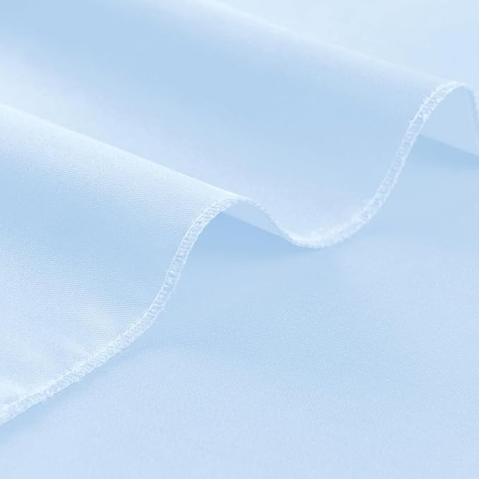 100 Pack Light Blue Satin Napkins and Napkin Rings Set, 12 x 12 Inch Silky Soft Cloth Napkins Set of 50, Square Satin Dinner Table Napkins Bulk for Wedding Banquet Graduation Party Decoration