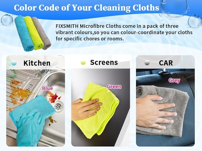 FIXSMITH Shop Towels-800 Pack, Multi-Functional Shop Rags, 12 x 16 in Microfiber Cleaning Cloth, Highly Absorbent Cleaning Rags, Cleaning Towels for Car Kitchen Home Office
