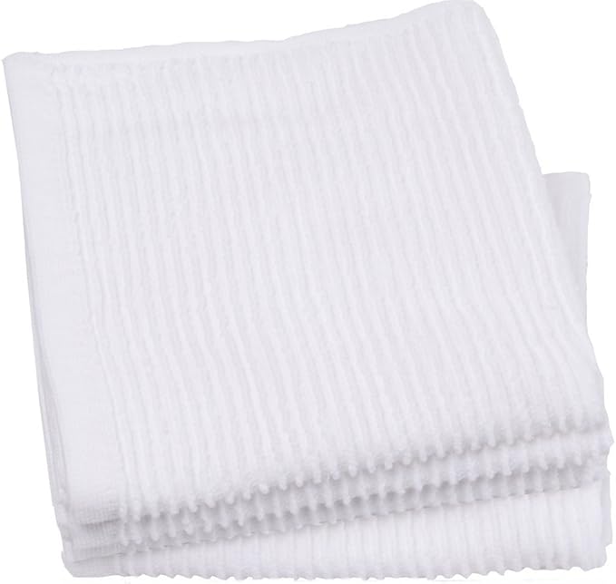 Now Designs Ripple Kitchen Dishcloth, Set of 4, White