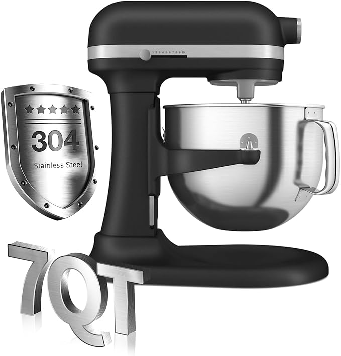 Stainless Steel 7QT Mixer bowl Fit for KitchenAid Bowl-Lift Stand Mixer,7 Quart Mixing Bowl with Handle