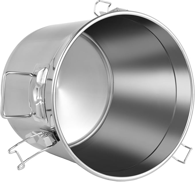 8.7Gal Stainless Steel Canister with Airtight Lid 40-50Lbs Flour Storage Containers for Kitchen Metal Rice Bucket Coffee Canister Dog Food Container Milk Can w/Handles & Sealing Buckles (33L)