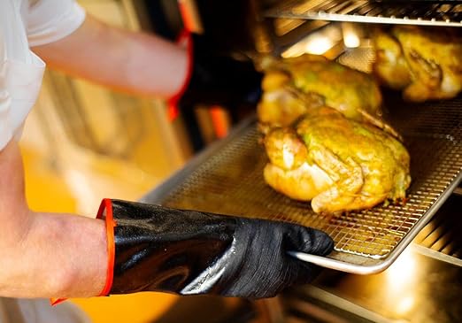 G & F Premium Leather BBQ Gloves, Heat & Fire Resistant, Suede Palm, Puncture & Cut Resistant, Cotton Lining, Ideal for Grilling, Animal Handling, Gardening, Thorn Pruning, Fire Pit & Outdoor Work