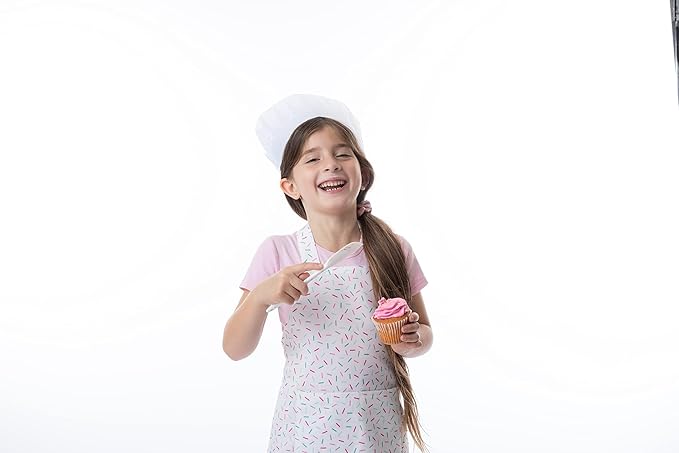 TOVLA JR. Apron Gift Set for Kids with Pocket for Boys and Girls, Comfortable Cotton Canvas for Baking and cooking