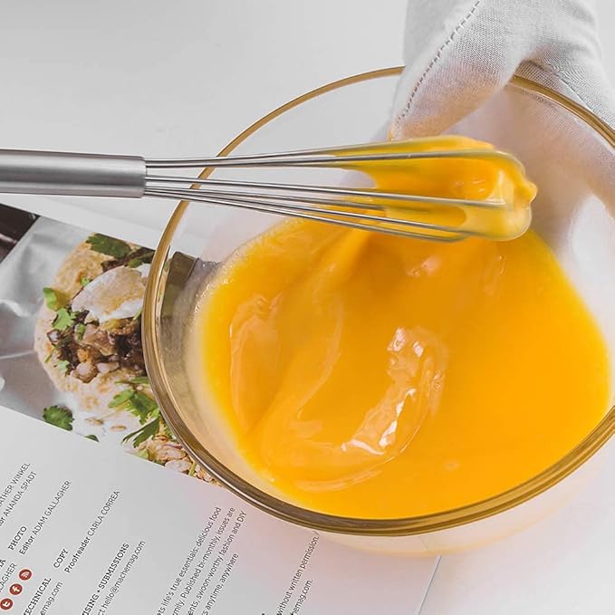 Mini Whisk, Stainless Steel Skinny Small Whisk Egg Beater for Blending, Whisking, Beating, or Stirring