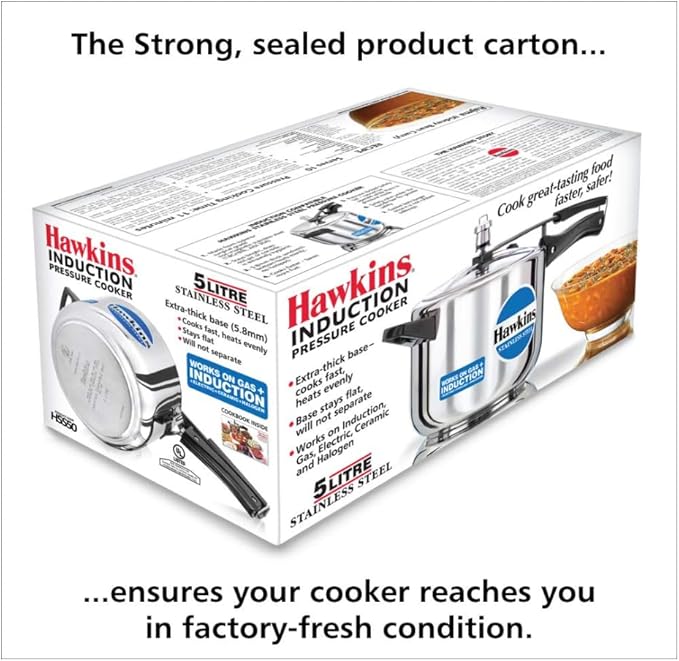 Hawkins Stainless Steel 5.0 Litre Pressure Cooker