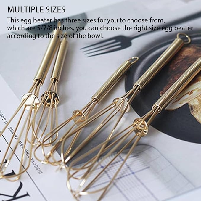 Stainless Steel Mini Whisk Set of 2, Small Wire Hand Whisks, Kitchen Cookware for Cooking, Whisking, Blending, Beating, 5/7/8/10 inch