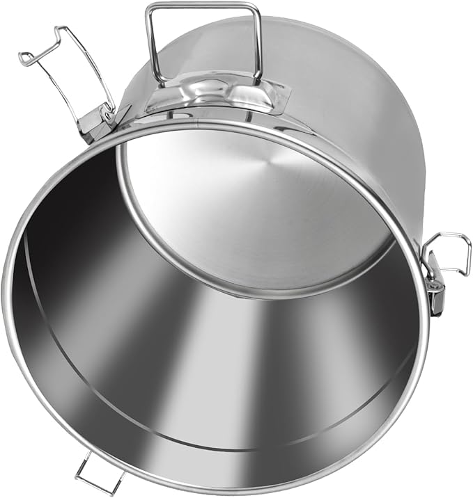 5.5Gal Stainless Steel Canister with Airtight Lid 26-35Lbs Flour Storage Containers for Kitchen Metal Rice Bucket Coffee Canister Dog Food Container Milk Can w/Handles & Sealing Buckles (21L)