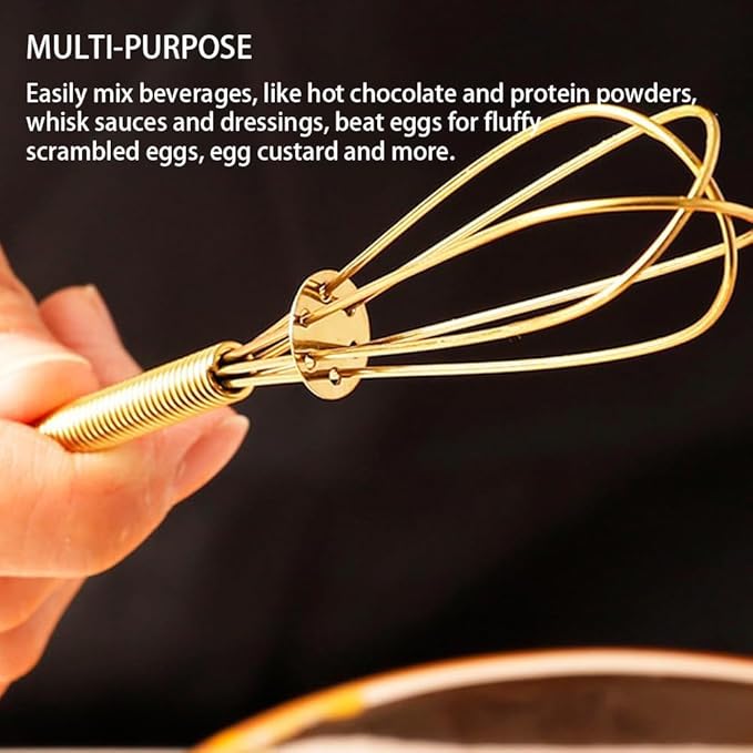Stainless Steel Mini Whisk Set of 2, Small Wire Hand Whisks, Kitchen Cookware for Cooking, Whisking, Blending, Beating, 5/7/8/10 inch