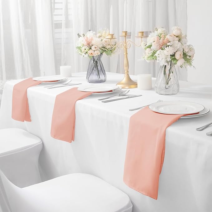 Bailarina Cloth Napkins Set of 80,17x17 inches Dinner Napkins Cloth Washable,Polyester Square Table Cloth Napkin Bulk with Hemmed Edges Ideal for Banquets, Parties and Weddings-Dusty Pink