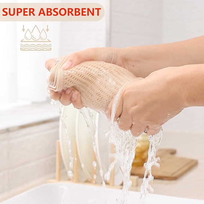 Kitinjoy 100% Cotton Waffle Weave Kitchen Hand Towels (13 x 28 Inches, Multicolor), 4-Pack Super Soft and Absorbent Dish Towels for Drying Dishes
