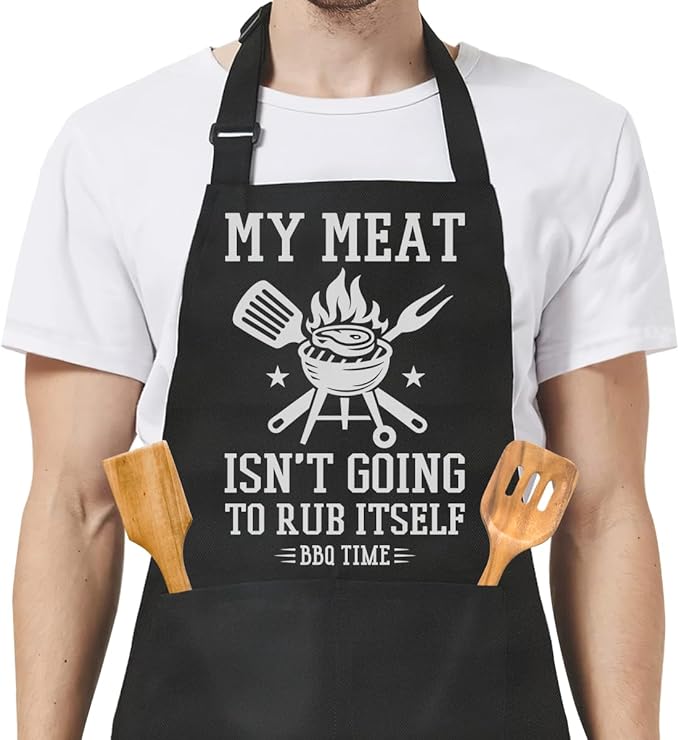 SANDJEST Funny Apron for Dad - Birthday Father’s Day Cooking Grilling Gifts for Mens