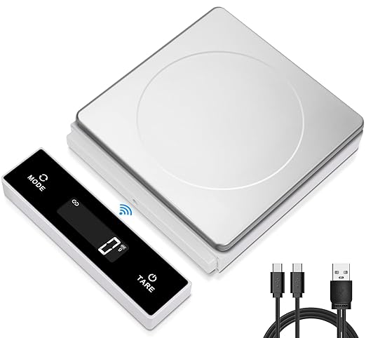 THINKSCALE Food Scale, Detachable Cordless Display, 11lb/5kg Digital Kitchen Scale with Magnetic Pull-Out Screen, 0.01oz/1g Precision, USB Rechargeable, 6 Units for Baking Keto Prep