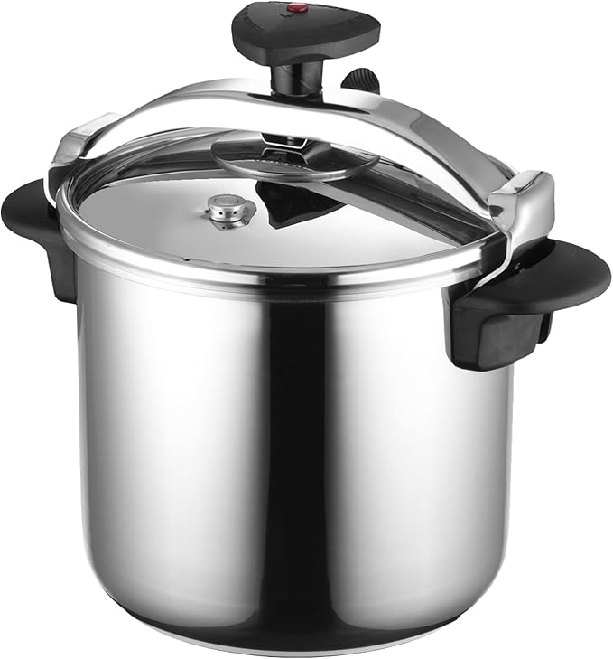MAGEFESA Star 12.7-Quart Stainless Steel Pressure Cooker, Works on All Stovetops (Induction Compatible), Safety Lock & 8 PSI Cooking