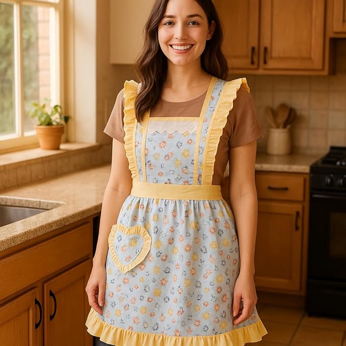 CRB Fashion Womens Cooking Baking Apron | Ladies, Woman, Kitchen Chef Aprons with Pocket