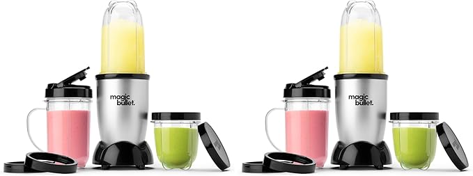 Magic Bullet Blender,Small,Silver,11 Piece Set,(Pack of 2)