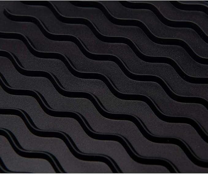 ZLR 2 Pcs Silicone Dish Drying Mat & Heat Resistant Trivet (12" x 16") - Waterproof Counter Protector for Coffee Maker - Non-Slip, BPA Free Kitchen Pad, Easy Clean Dishwasher Safe (Black)