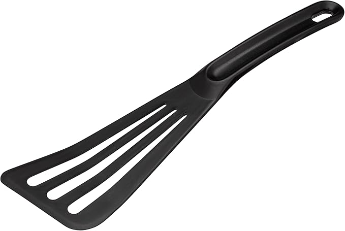 Matfer Bourgeat Exoglass® High Temperature Slotted Pelton Spatula/Turner, Black