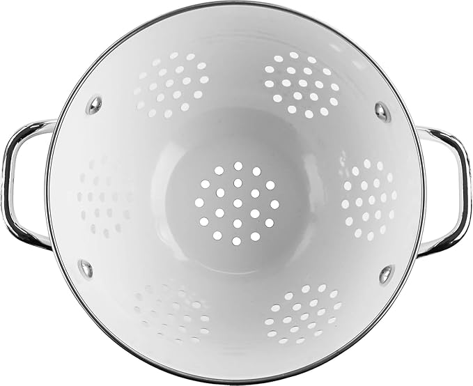 Calypso Basics by Reston Lloyd Powder Coated Enameled Colander, 3 Quart, White,80300