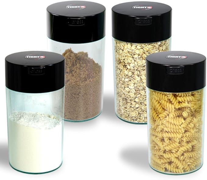 Tightvac 3 to 12 Oz - Patented Airtight Container | Multi-use Vacuum Container Works as Smell Proof Containers for Herbs and Dry Goods. Green Clear