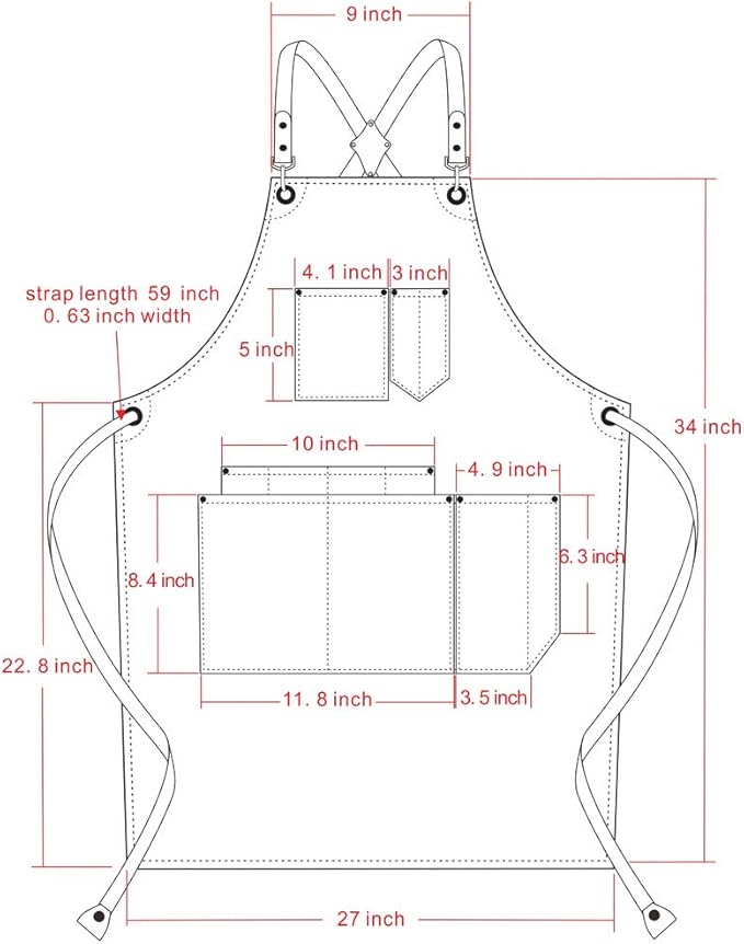 Jeanerlor Work Apron Durable Tool Aprons for Women and Men Cross-Back Straps