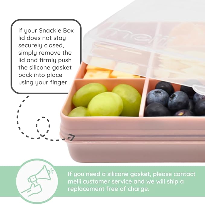 melii Snackle Box |12-Compartment Snack Container with Removable Dividers, BPA-Free Food Storage for Travel, School & On-the-Go Snacks, Kids & Family Organizer (Blue)