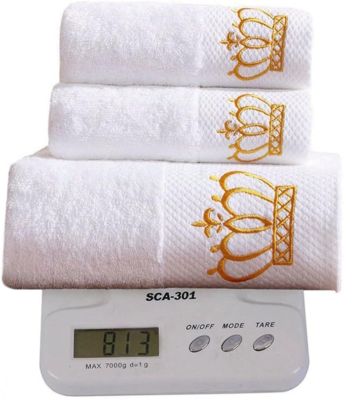 Sunshinejing Premium 100% Cotton Bath Towel Set;1 Bath Towels,1 Hand Towel & 1 Washcloth,Luxury Bathroom Super Soft and Highly Absorbent,Hotel & Spa Quality