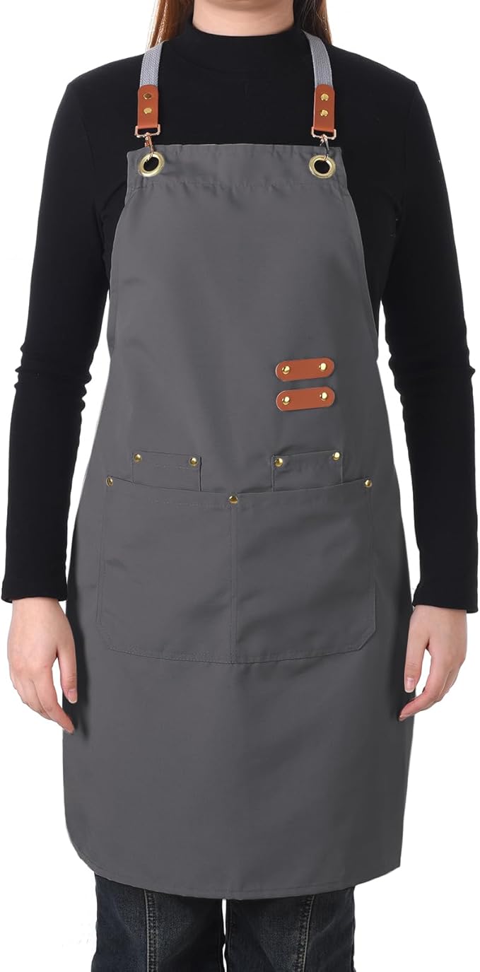 Aoomzoon Durable Kitchen Apron,Multifunctional Chef Aprons for Women & Men with Pockets for Cooking Baking & Daily Use