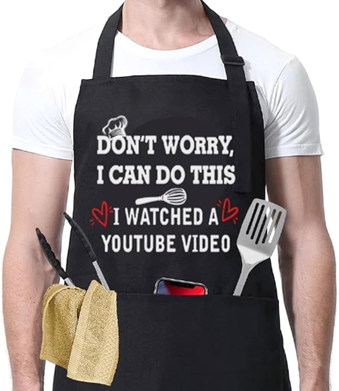 ONFAON Funny Apron for Men Women, Father's Day Gifts, Gifts for Mom,Birthday Gifts for Men Women，Cooking Grilling Apron
