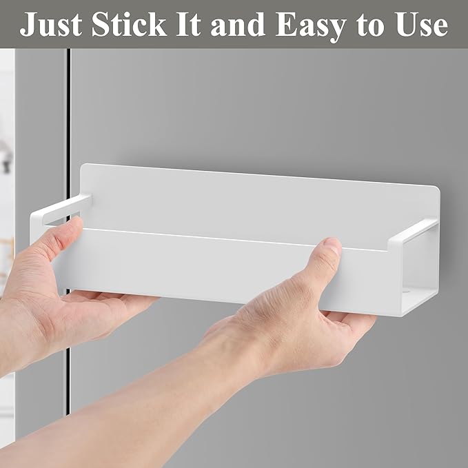 HuggieGems Magnetic Water Bottle Holder for Refrigerator, Cup Holder Organizer for Stanley and Tumbler for Kitchen, 4 Pack, White