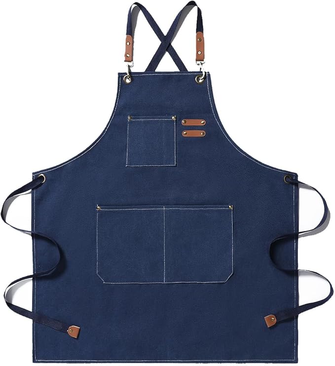 Kitchen Chef Aprons for Women and Men with 3 Pockets for Cooking BBQ Bib Work