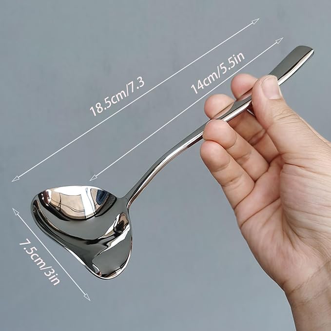 Generic Stainless Steel Small Sauce Ladle, With Pouring Spout Gravy ladle, for Salad dressing and dressings, 7.4Inches 2 Pieces Dishwasher Safe